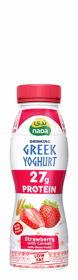 Nada Low Fat 27g Protein Strawberry Greek Yogurt Drink with Cereal