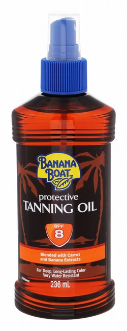 Banana Boat Water-Resistant Protective Tanning Oil Spray with Carrot & Banana Extracts SPF8
