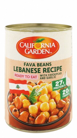 California Garden Low Fat Lebanese Recipe Fava Beans with Chickpeas & Garlic - gluten free, artificial flavors free