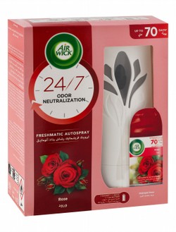 Air Wick Freshmatic 24H Automatic Rose Air Freshener Spray & Refill with AA Battery