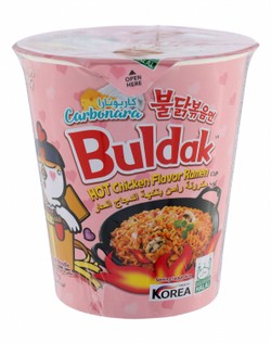 Samyang Buldak Instant Carbonara Stir-Fried Ramen Noodle Cup Hot Chicken Flavor