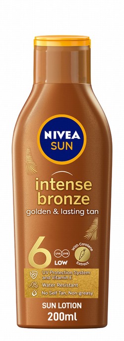 NIVEA Sun Intense Bronze Water-Resistant Non-Greasy Tanning Lotion with Carotene Extract & Vitamin E