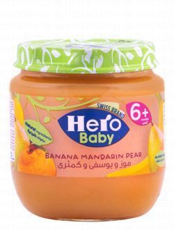 Hero Baby Banana, Mandarin & Pear Puree (6+ Months) - gluten free, preservatives free