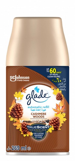 Glade TrueScent Technology Cashmere Woods Automatic Air Freshener Spray Refill