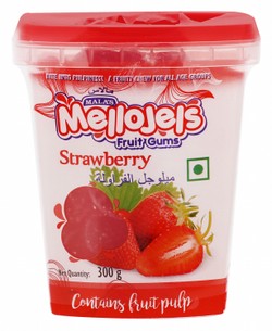 Mala's Mellojels Gums Strawberry Flavor with Vitamin C & Fruit Pulp - vegetarian, gelatin free, trans fat free