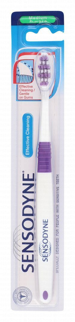Sensodyne Effective Cleaning Purple & White Medium Toothbrush for Sensitive Teeth