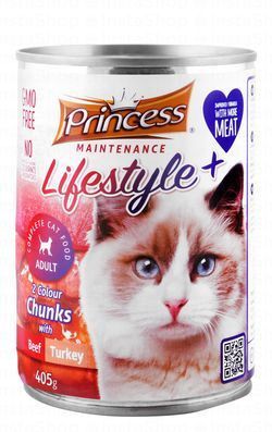 Princess Maintenance Lifestyle Plus Wet Food with Beef & Turkey for Adult Cats