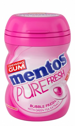 Mentos Pure Fresh Chewing Gums with Green Tea Extract Bubble Fresh Flavor - sugar free