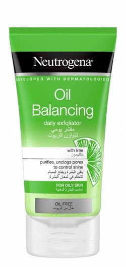 Neutrogena Daily Exfoliating, Oil Balancing & Purifying Facial Scrub with Lime for Oily Skin - oil free