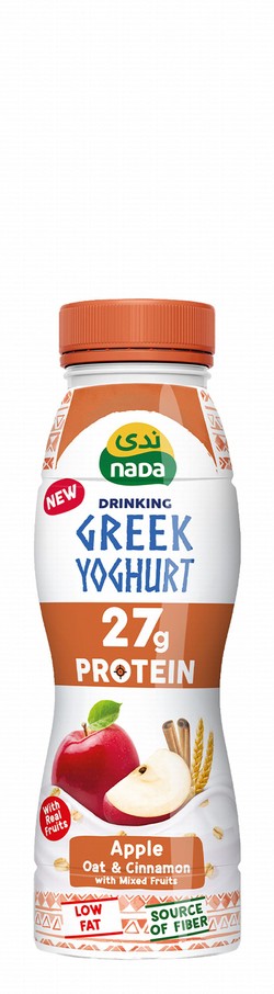 Nada 27g Protein Greek Yogurt Drink Apple, Oat & Cinnamon Flavor - low sugar, low fat