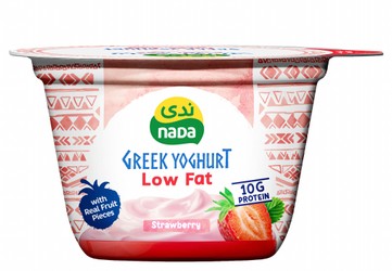 Nada Low Fat 10g Strawberry Greek Yogurt with Real Fruit Pieces - no added water, no added powder