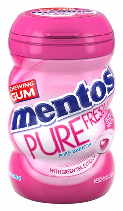 Mentos Pure Fresh Chewing Gum Bubblegum Flavor with Green Tea Extract - sugar free