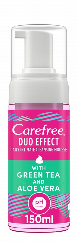 Carefree Duo Effect Daily Intimate Cleansing Mousse with Green Tea & Aloe Vera