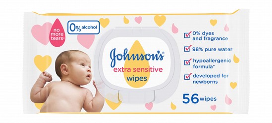 Johnson's Hypoallergenic Baby Wipes for Extra Sensitive Skin - dyes free, fragrance free, alcohol free