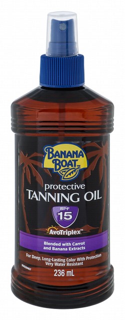 Banana Boat Water-Resistant Protective Tanning Oil Spray with Carrot & Banana Extracts SPF15