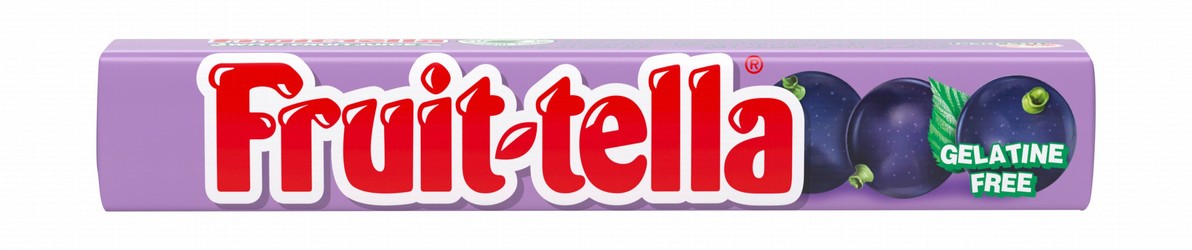 Fruit-tella Blackcurrant Candies with Fruit Juice (9 Pieces) - gelatin free, artificial colorings free, alcohol free