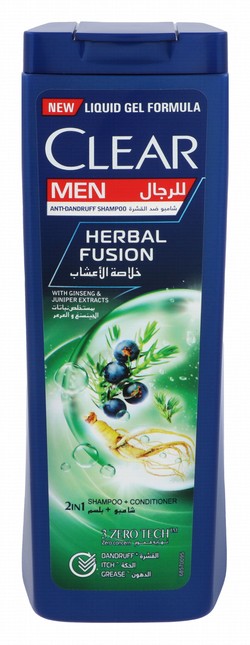 Clear Men Herbal Fusion 2in1 Anti-Dandruff Shampoo & Conditioner with Ginseng & Juniper Extracts for Men