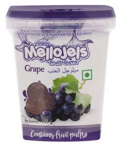 Mala's Mellojels Gums Grape Flavor with Vitamin C & Fruit Pulp - vegetarian, gelatin free, trans fat free
