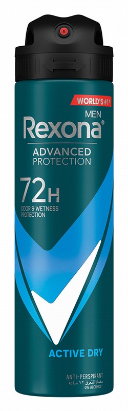 Rexona Men Advanced Protection 72H Antiperspirant Active Dry Deodorant Spray - alcohol free