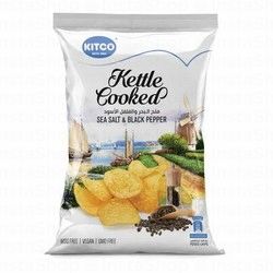 Kitco Kettle Cooked Sea Salt & Black Pepper Potato Chips - vegan, GMO free, MSG free