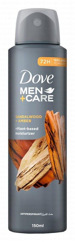 Dove Men+Care 72H Antiperspirant Plant Based Moisturizing Deodorant Spray Sandalwood & Amber Scent