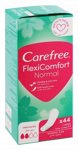 Carefree Flexicomfort Normal Flexible & Ultra Thin Pantyliners Unscented - dyes free, chlorine free